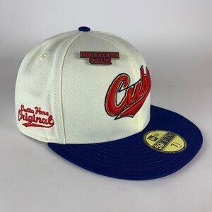 Chicago Cubs MLB White Blue New Era 59Fifty Big League Chew Fitted Hat 7 1/2 New